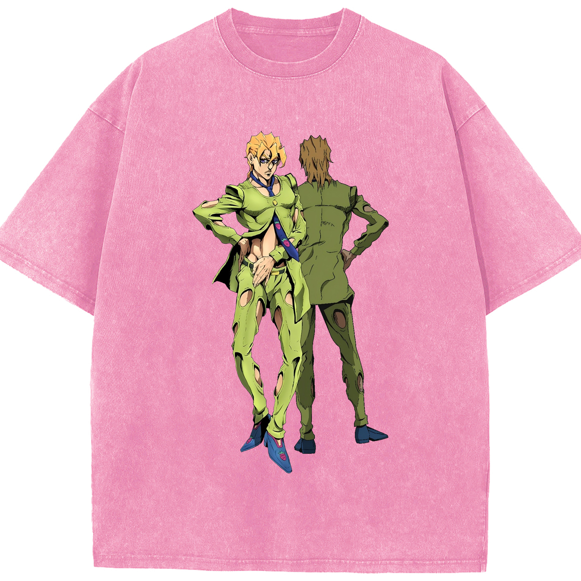（画像用） ジョジョの奇妙な冒険 パンナコッタ?フー JoJo's Bizarre Adventure Pannacotta Fugo 綿100% ヴィンテージ風 半袖Tシャツ（フロントプリント）